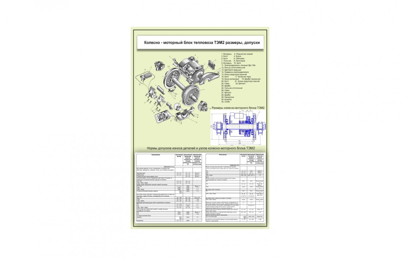Cтенд "Колесно-моторный блок тепловоза ТЭМ2