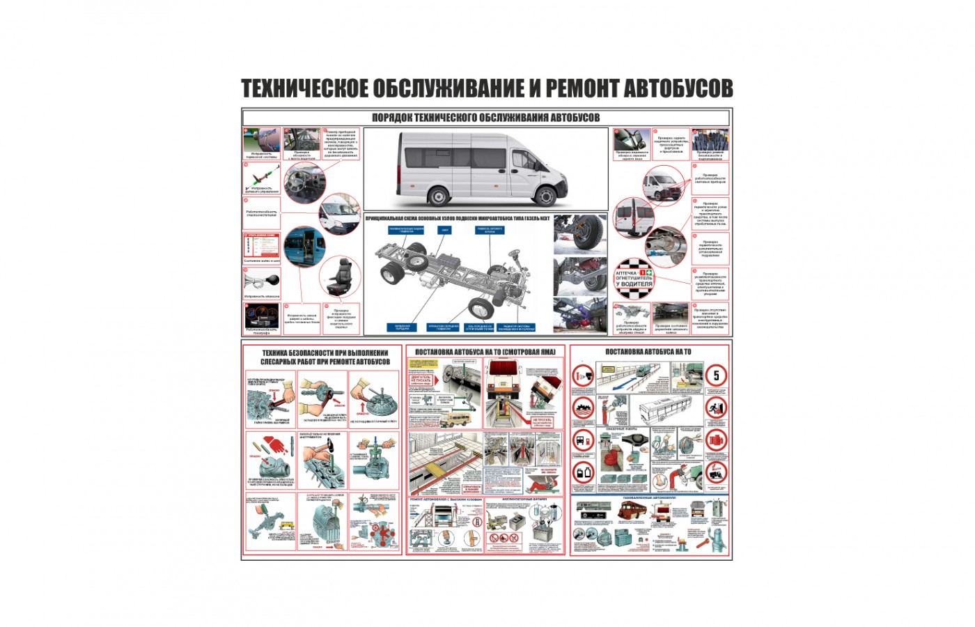 Стенд "Техническое обслуживание и ремонт автобусов"