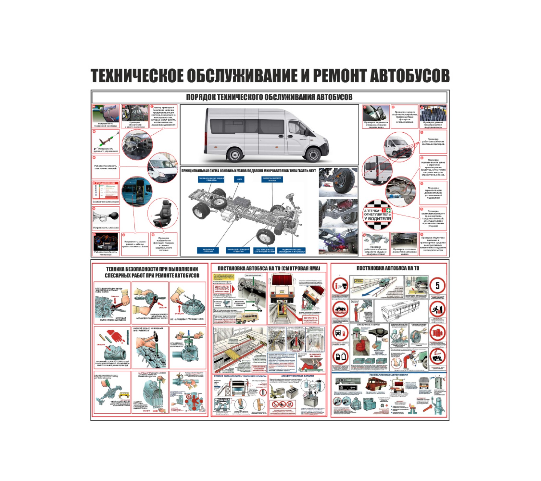 Стенд "Техническое обслуживание и ремонт автобусов"