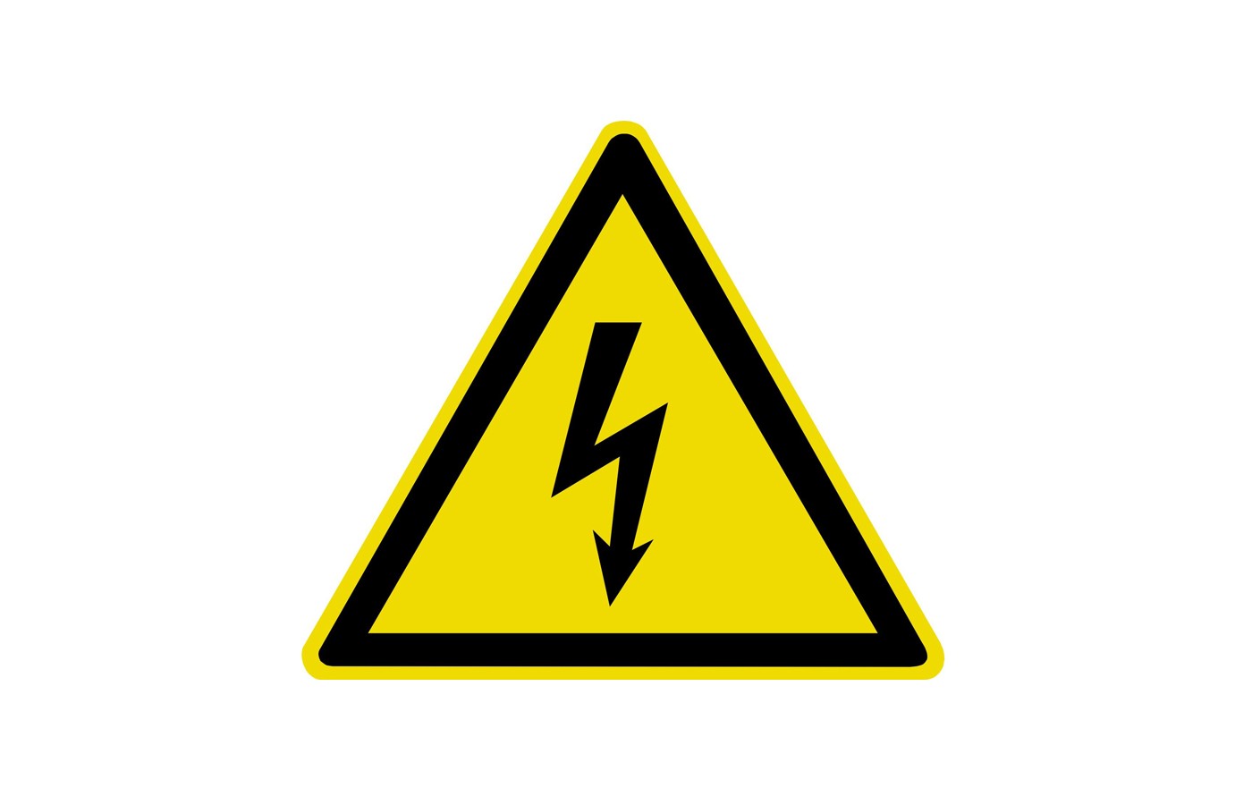 Знак осторожно электрическое напряжение w08-t150