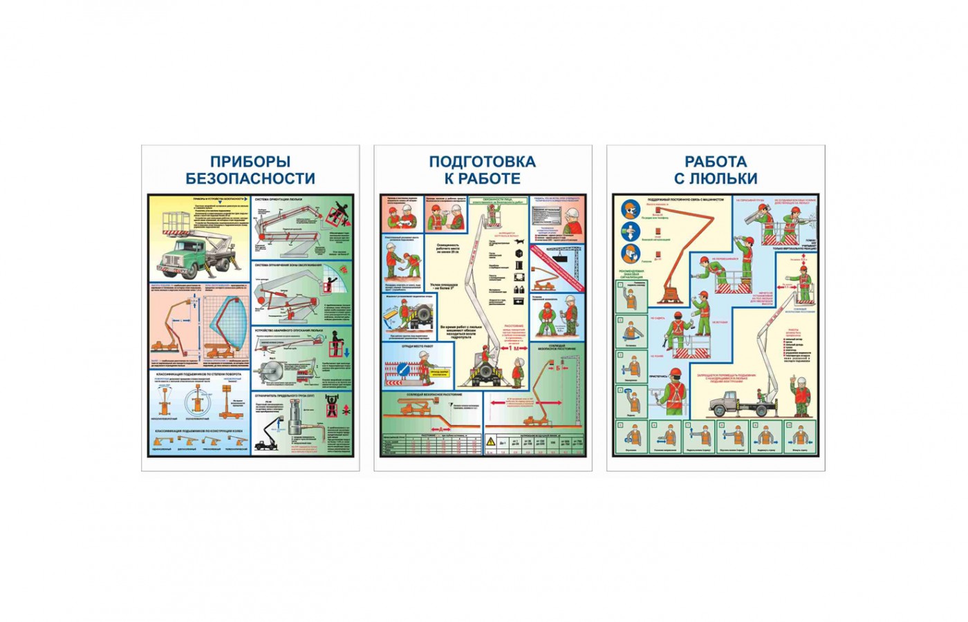 Комплект плакатов "Безопасность работ с автоподъемниками (автовышками)"