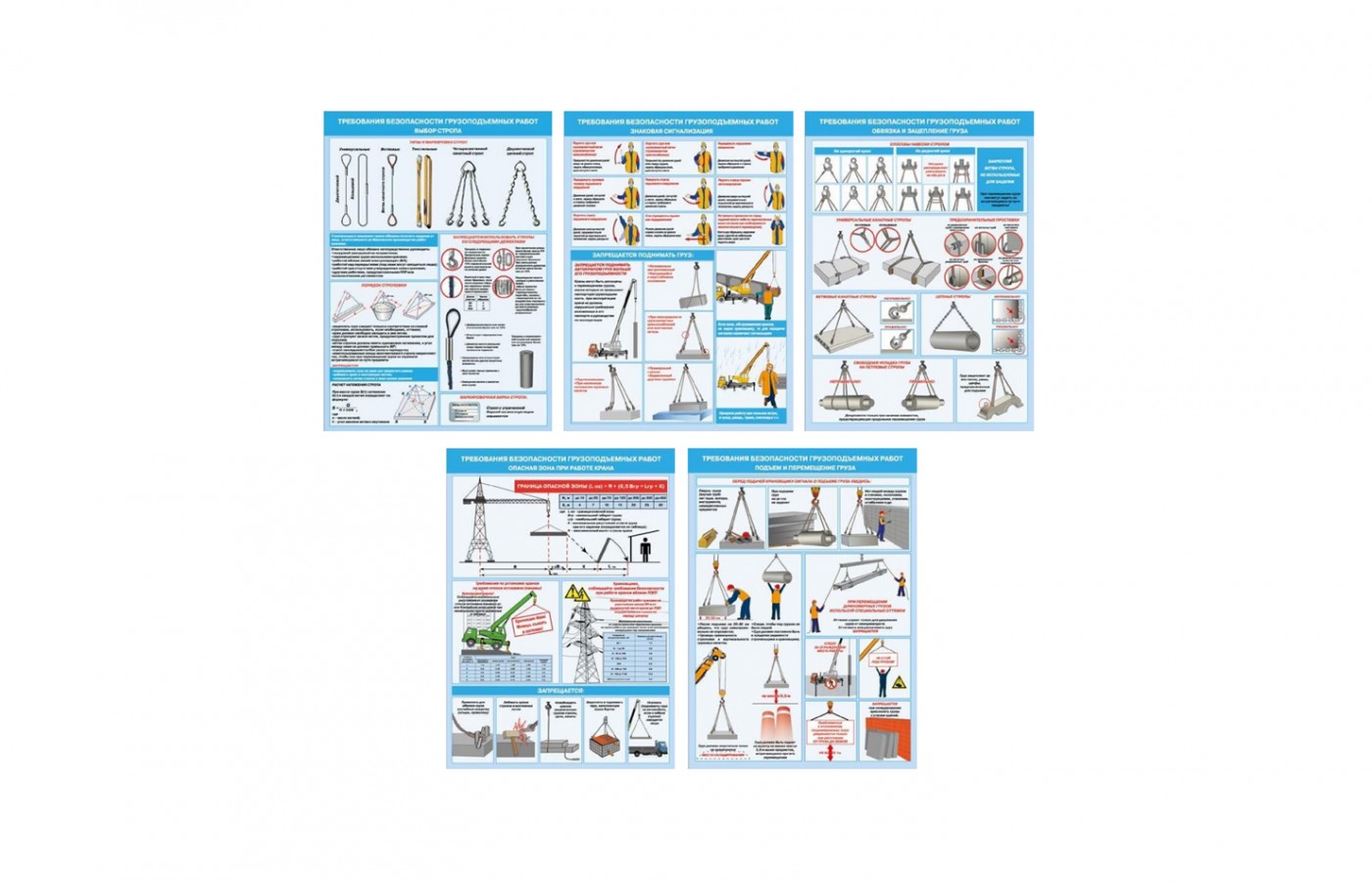 Комплект плакатов "Требования безопасности грузоподъемных работ"