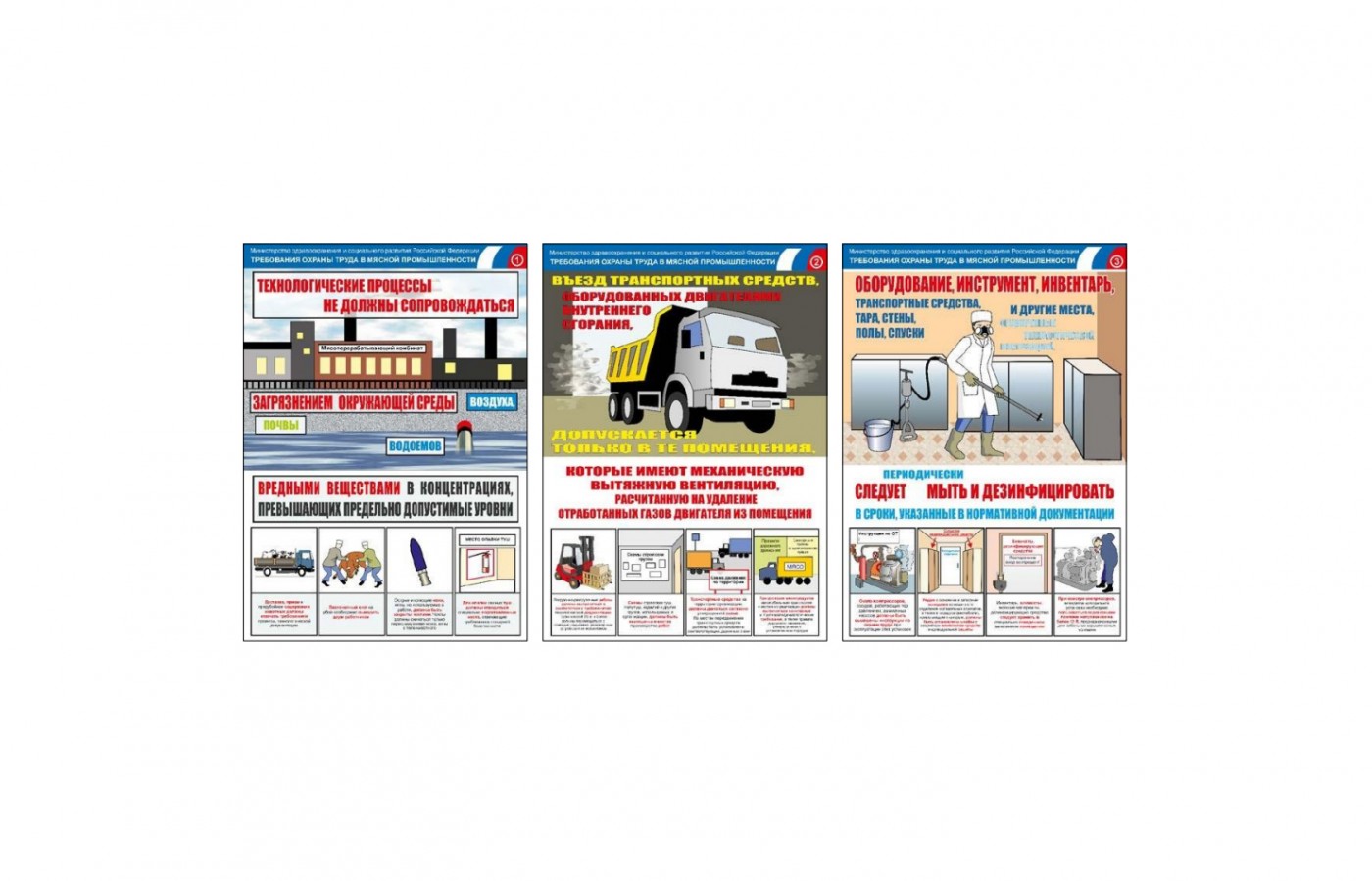 Комплект плакатов "Безопасность труда. Мясная промышленность"