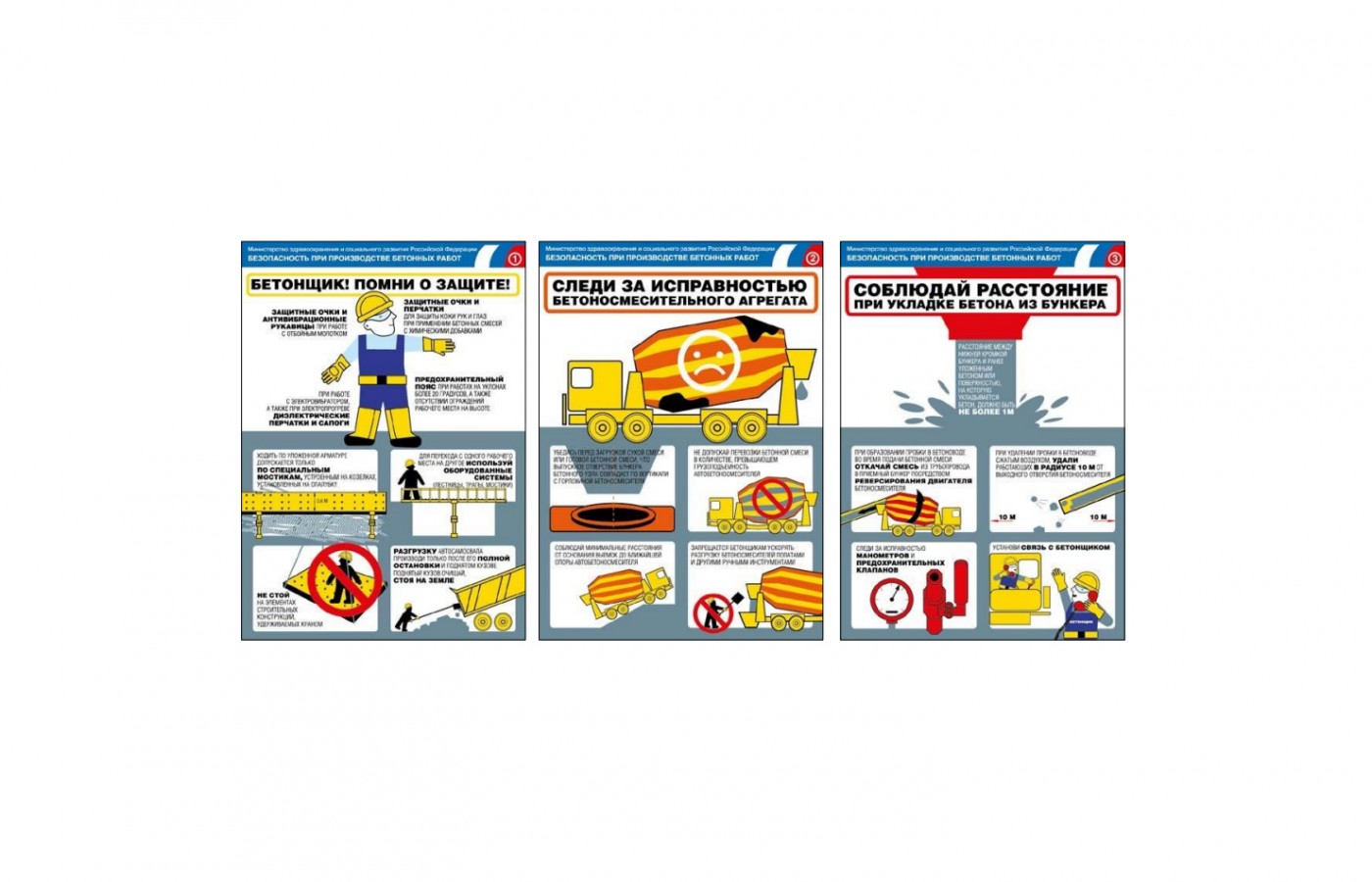 Комплект плакатов "Безопасность при производстве бетонных работ"