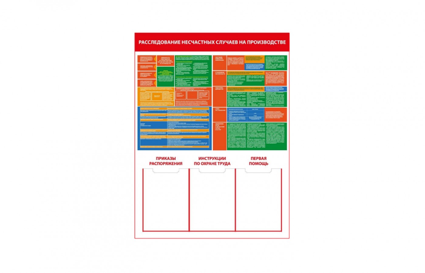 Стенд "Расследование несчастных случаев на производстве" с карманами