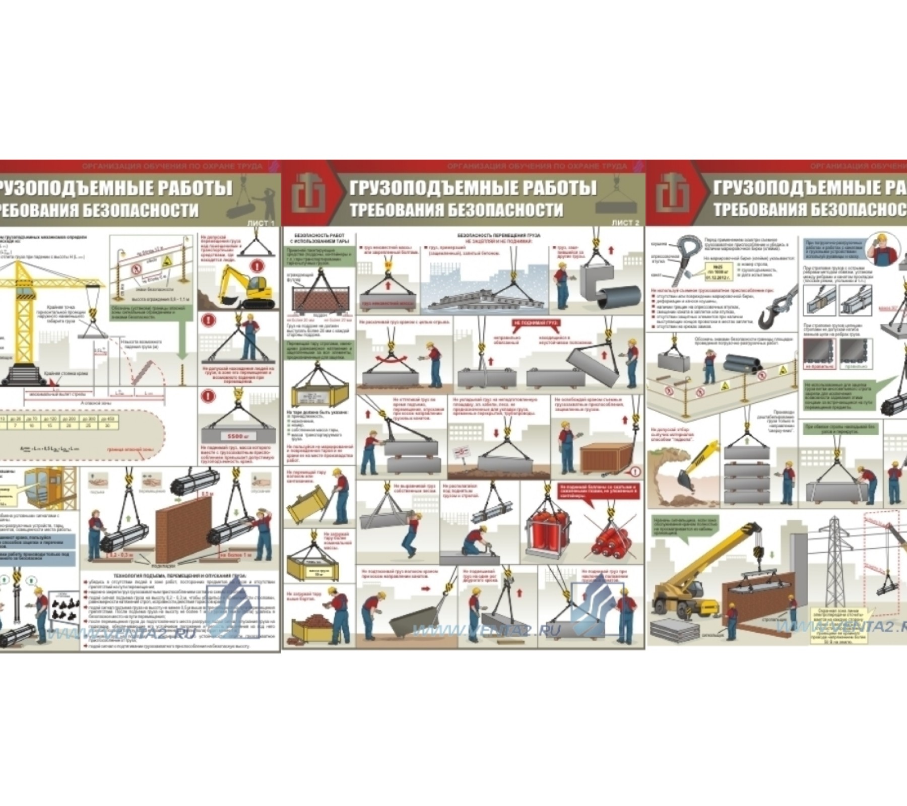 Комплект плакатов "Грузоподъемные работы. Требования безопасности"