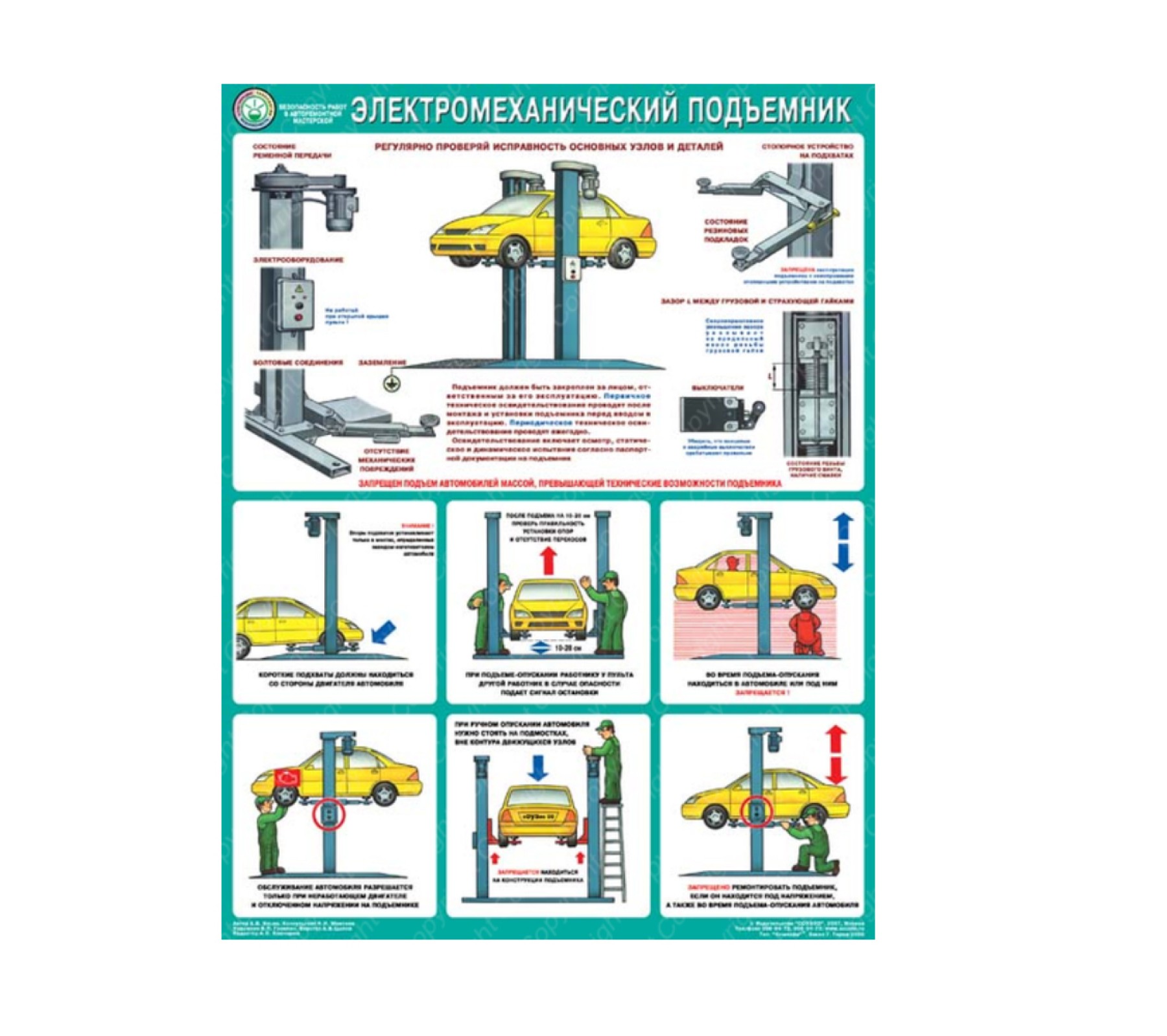 Безопасность работ в авторемонтной мастерской. Электромеханический подъемник